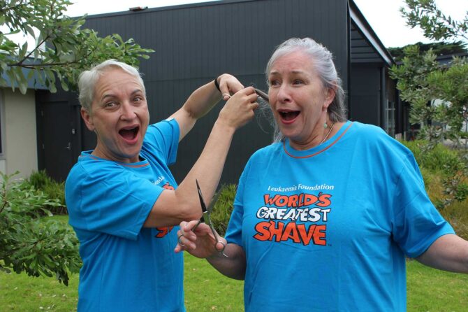 BCH staff shave heads to support families with blood cancer